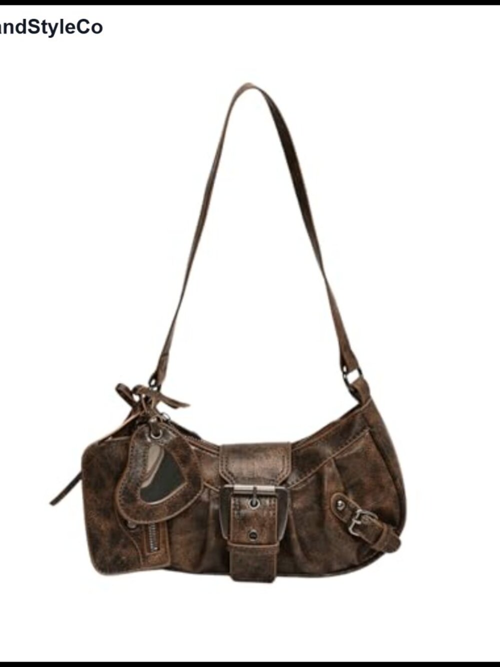 Vintage Y2K PU Leather Shoulder Bag with Coin Purse Mini Hobo